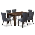 thumbnail image 3 of East West Furniture 7 Piece Kitchen Table Set Consists of a Rectangle Rustic Wood Dining Table, 3 of 6