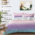 thumbnail image 5 of Purple Pink Duvet Cover Set Full Size Teal Gradient Soft Lightweight Comforter Covers 4 Piece Bedding Set with 1 Duvet Cover 1 Bed Sheet & 2 Pillow Shams, 5 of 8
