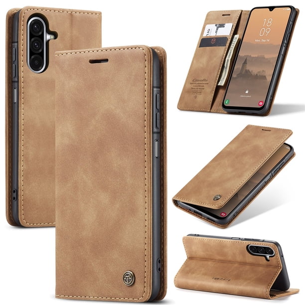 CaseMe Funda de Cuero for Samsung Galaxy A17, Funda de Cuero con Tapa y Tarjetero Cierre Magnético Soporte a Prueba de Golpes Fundas Protectoras para Teléfono for Samsung Galaxy A17 6.7 Pulgadas