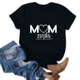 thumbnail image 2 of WREESH Mother's Day Mama Shirts Women's Round Neck Short Sleeve Graphic T-Shirts Black, 2 of 4