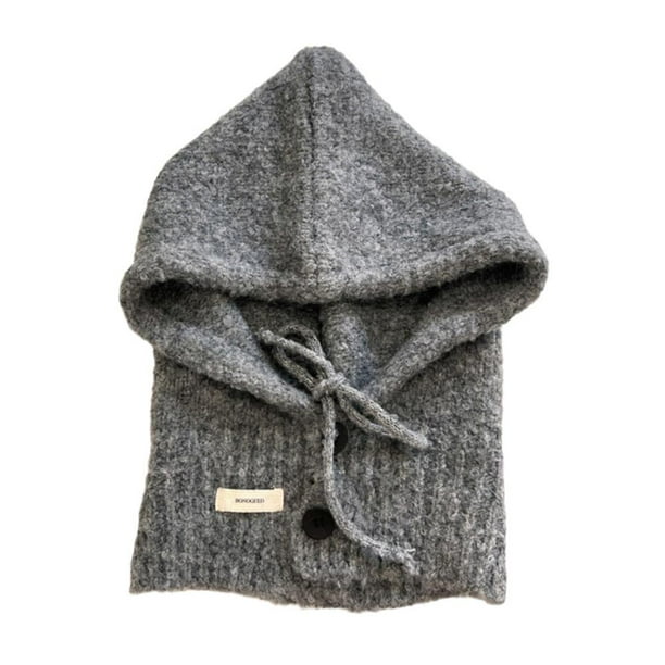 Ruifaya Gorro y bufanda de otoño e invierno para mujer, tejido de vellón integrado, cálido*