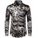 thumbnail image 1 of Camisas hawaianas con cadena dorada, camisas con estampado de mariposas en 3D, camisas de moda para hombres, blusas playeras de manga larga, camisas de solapa de lujo, ropa para hombres, 1 of 6