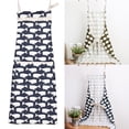 thumbnail image 3 of Weilifangwps Polar Bear Hedgepig Pine Tree Printed Cotton Linen Apron Cute Animal Cooking Kitchen Baking BBQ Party Sleeveless Cloth No.02, 3 of 9