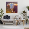 thumbnail image 2 of Modern Cow Portrait Impressionist Animals & Insects Painting Gallery Wrapped Canvas Print Wall Art, 2 of 7