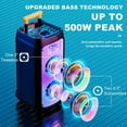 thumbnail image 2 of FanFun Grande Machine de Karaoké, Machine de Chant Puissante 500W avec 2 Microphones, Système de Haut-Parleurs Bluetooth avec Roues et Poignée pour Fête Extérieure, T8, 2 of 9