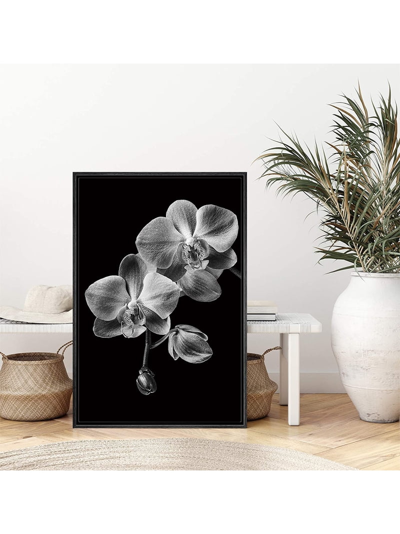 IDEA4WALL Framed Canvas Art Wall Decor Phalaenopsis Orchid Floral