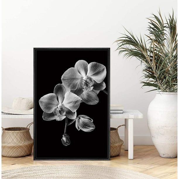 IDEA4WALL Framed Canvas Art Wall Decor Phalaenopsis Orchid Floral