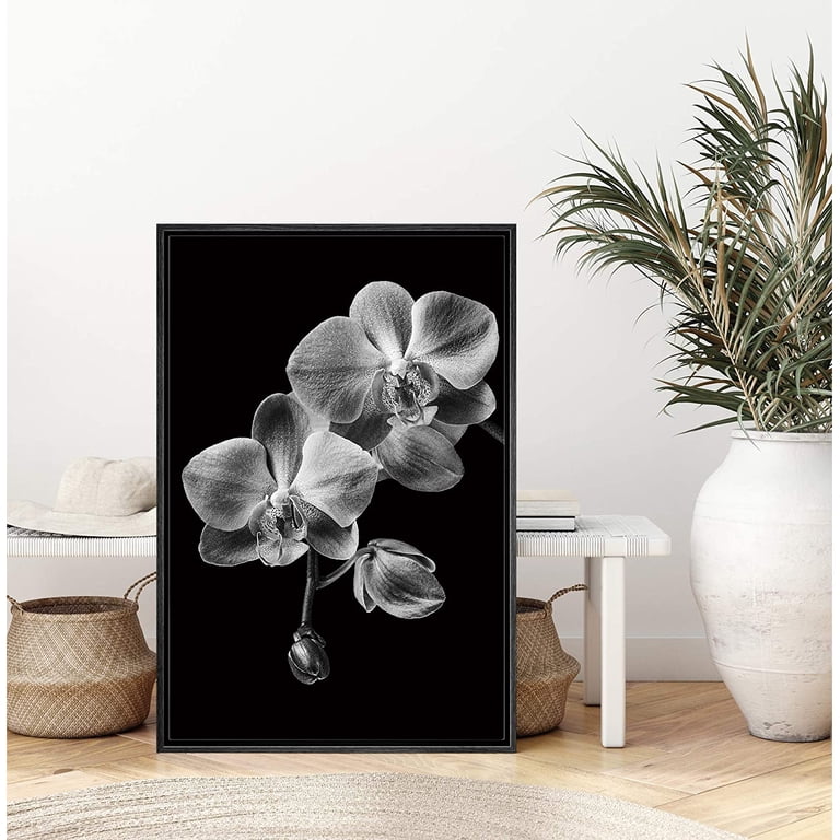 IDEA4WALL Framed Canvas Art Wall Decor Phalaenopsis Orchid Floral