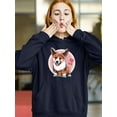 thumbnail image 2 of Corgi Smile I Heart Corgi Hoodie Women -Image by Shutterstock, Female 4X-Large, 2 of 4