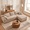 Camel, variant on Hosnnlie Corduroy Unframed Lounge Sofa Gray, Frameless Soft Design, Right Chaise Lounge, Wide Seat, 48H Rebound, for Cozy Apartments