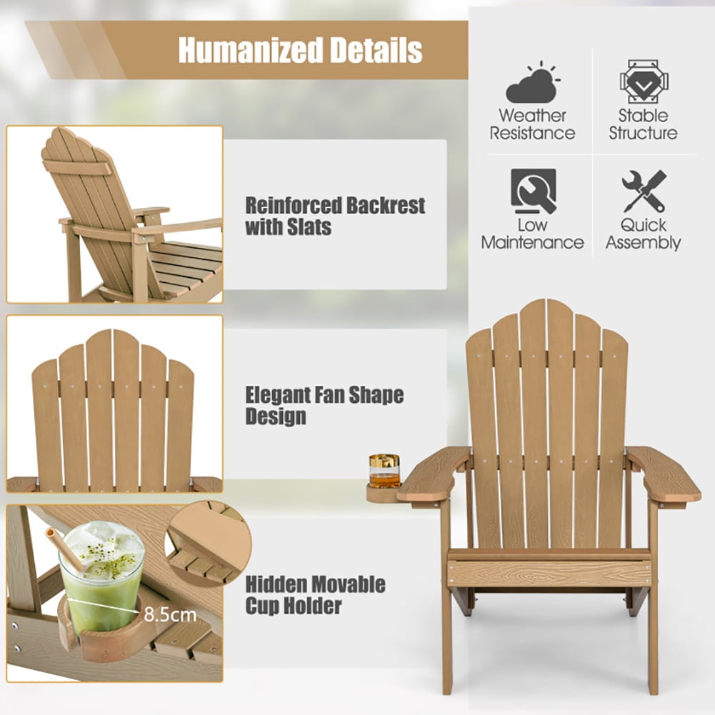 Aimee Lii Weather Resistant Outdoor Chair with Cup Holder, Outdoor Patio Furniture, Coffee Aimee Lii Weather Resistant Outdoor Chair with Cup Holder, Outdoor Patio Furniture, Coffee
