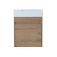 thumbnail image 7 of Topcobe Bathroom Vanity Set, Wall Mounted Cabinet with Top for Bathroom, 18x10 in, Imitative Oak, 7 of 7