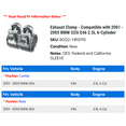 thumbnail image 2 of Exhaust Clamp - Compatible with 2001 - 2005 BMW 325i E46 2.5L 6-Cylinder 2002 2003 2004, 2 of 2