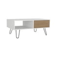 thumbnail image 2 of Miekor Furniture Tori 39" Wide Coffee Table with One Drawer, One Shelf, Rectangular, Living Room White - NAtural Oak 13708, 2 of 8