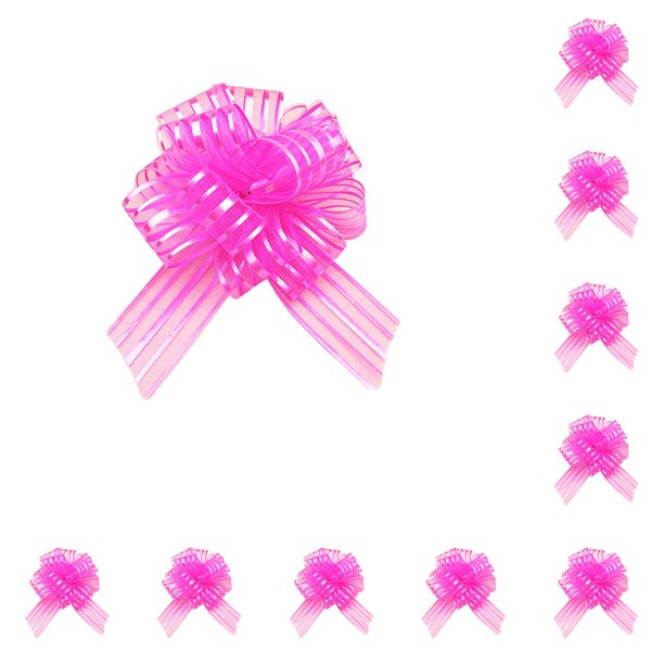 Wosthever Tire de la cinta de los lazos para envolver regalos Decoración festiva de la boda Multicolor Multifuncional para la Rosa oscuro 10piezas