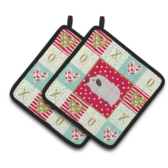 Carolines Treasures CK5429PTHD Himalayan Guinea Pig Love Pair of Pot Holders, Red, 7.5HX7.5W, multicolor