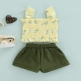 thumbnail image 2 of Little Girls Short Sleeve Tank Tops Ripped Denim Shorts Pants 2PCS Outfits Set, 2 of 6