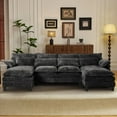 thumbnail image 5 of JONPONY 109”Sectional Sofa for Livingroom, Modular Sectional Cloud Couch with Double Cousion,Cloud Couch for Small Space with Storage Pocket,Black, 5 of 7