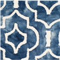 thumbnail image 3 of Safavieh Dip Dye Collection DDY538N Handmade Geometric Moroccan Watercolor Navy and Ivory Wool Area Rug (2'6" x 4'), 3 of 4
