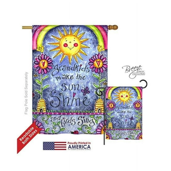 Breeze Decor 15108 Grandkids 2-Sided Vertical Impression House Flag - 28 x 40 in.