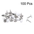 thumbnail image 2 of Unique Bargains Clous de Rembourrage 11mm Tête Ronde Blanche 17mm Longueur Épingles à Pousser 100 Pcs, 2 of 4
