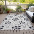 thumbnail image 6 of Addison Rugs Chantille Indoor/Outdoor Traditional Floral Black Washable Rectangle Rug, 10' x 14', 6 of 6