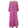thumbnail image 4 of RKSTN Robes pour Femme Robe à Imprimé Floral à Manches Bouffantes Grande Taille Robe à Manches Courtes à Col en V Fluide Robe Maxi de Soirée, 4 of 7