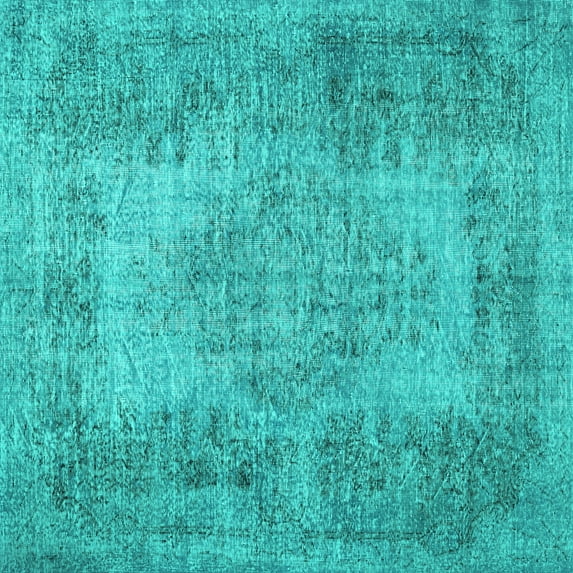 Ahgly Company Indoor Square Persian Turquoise Blue Traditional Area Rugs, 4' Square