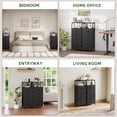 thumbnail image 6 of Eunos Black Tall Nightstand with Charging Station and LED for Bedroom, 5 Drawer with Storage Shelfs, 6 of 8