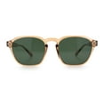 thumbnail image 4 of Mens Hipster Keyhole Rectangle Horn Rim Plastic Nostalgic Sunglasses Peach - Green, 4 of 7
