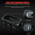 thumbnail image 5 of 3 Socket Car Truck SUV Multi Cigarette Lighter Adapter Splitter Dual USB Charger, 5 of 7