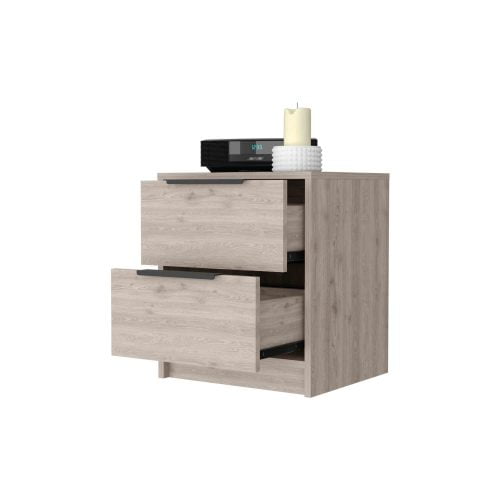 Dtwnek Nightstand with 2 Drawers, Wood Beside Table for Home, Bedroom