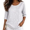 thumbnail image 2 of Bixock Women's Maternity Tops 3/4 Sleeve Pregnant Tops Crew Neck Maternity Blouse Soft Breathable Maternity Shirts Comfortable Maternity Clothings, 2 of 5