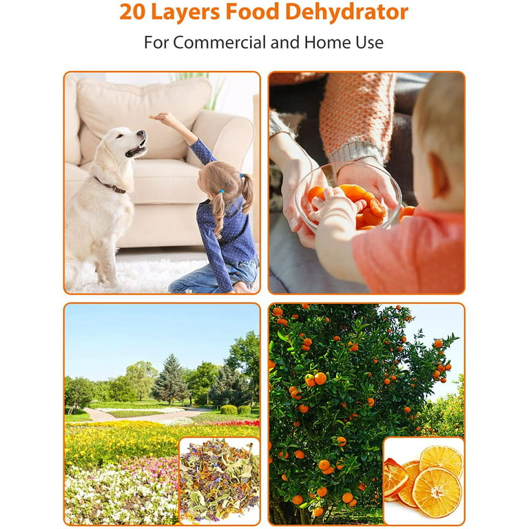 Stainless Steel Food Dehydrator for Food and Jerky 1500W 20 Layers Food Dryer with Digital Adjustabl Domccy