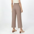 thumbnail image 4 of Mlqidk Linen Capri Pants for Women Casual High Waisted Palazzo Pants Flowy Wide-Leg Cotton Linen Trouser Summer Loose Solid Color Drawstring Pants with Pocket Khaki M, 4 of 5