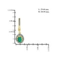 thumbnail image 3 of 1 1/2 Carat T.G.W. Emerald And White Diamond Accent 14k Gold Over Silver Dangling Earrings, 3 of 3