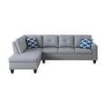 thumbnail image 4 of Hommoo L-Shaped Upholstered Sectional Sofa Couch with Storage & Cup Holders, Faux Leather Living Room Sofa Set, No Ottoman, Gray, 4 of 8