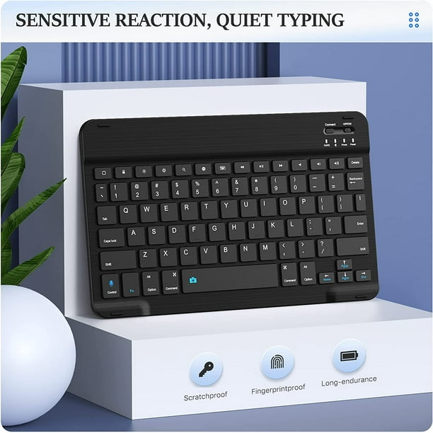 Clavier tablette,Étui avec clavier et souris bluetooth pour Apple