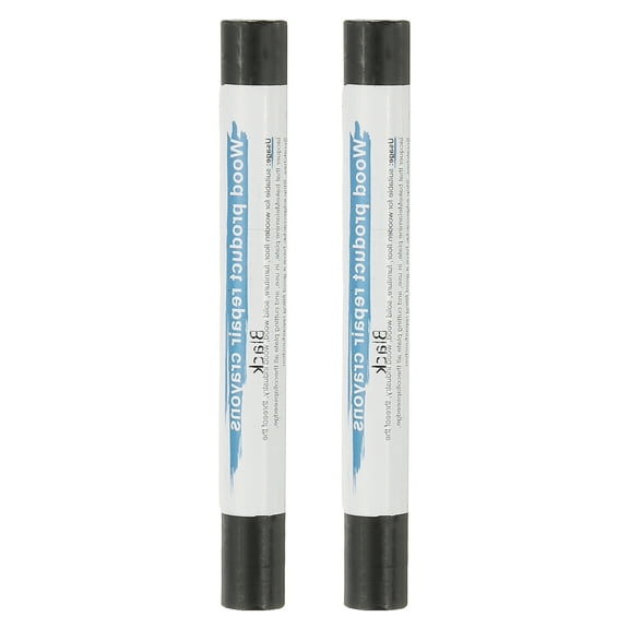 Uxcell Furniture Repair Crayons, 2 Pcs Wax Wood Filler Sticks Wood Wax Crayons for Scratches Wood Floor Holes Tables, Black