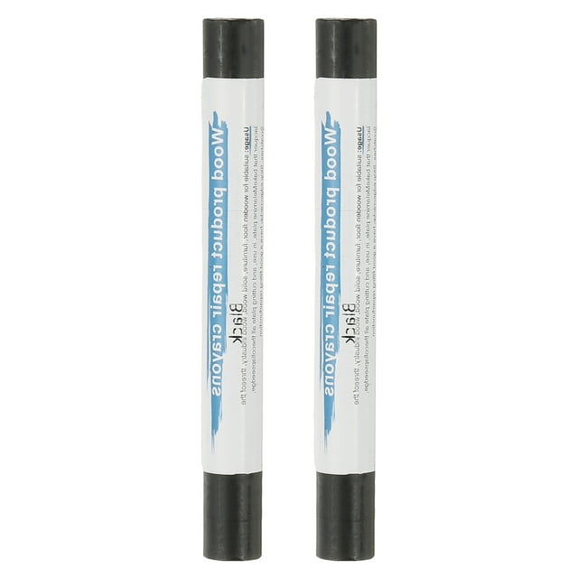 Crayones de reparación de muebles Uxcell, 2 piezas de varillas de relleno de cera para madera, crayones de cera para arañazos en suelos de madera, agujeros en mesas, negro
