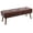 Leather darkbrown, variant on Faux Fur Boho Bench Ottoman Upholstered Tufted Bench with Padded Seat, Footrest Foot Stool with Sturdy Metal Leg, for Bedroom Living Room Entryway