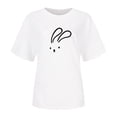 thumbnail image 3 of Women T-Shirt Casual Loose Solid Color Shirt with Crew Neck and Sleeved Drop, 3 of 3