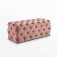 thumbnail image 5 of Kara Blush Velvet Bench - Tufted Allover, 5 of 8