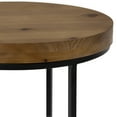 thumbnail image 6 of Kate and Laurel Espada Rustic Round End Table, Set Of 2, Rustic Wood And Black Metal Frame, Farmhouse-Inspired Home Accent, 6 of 6