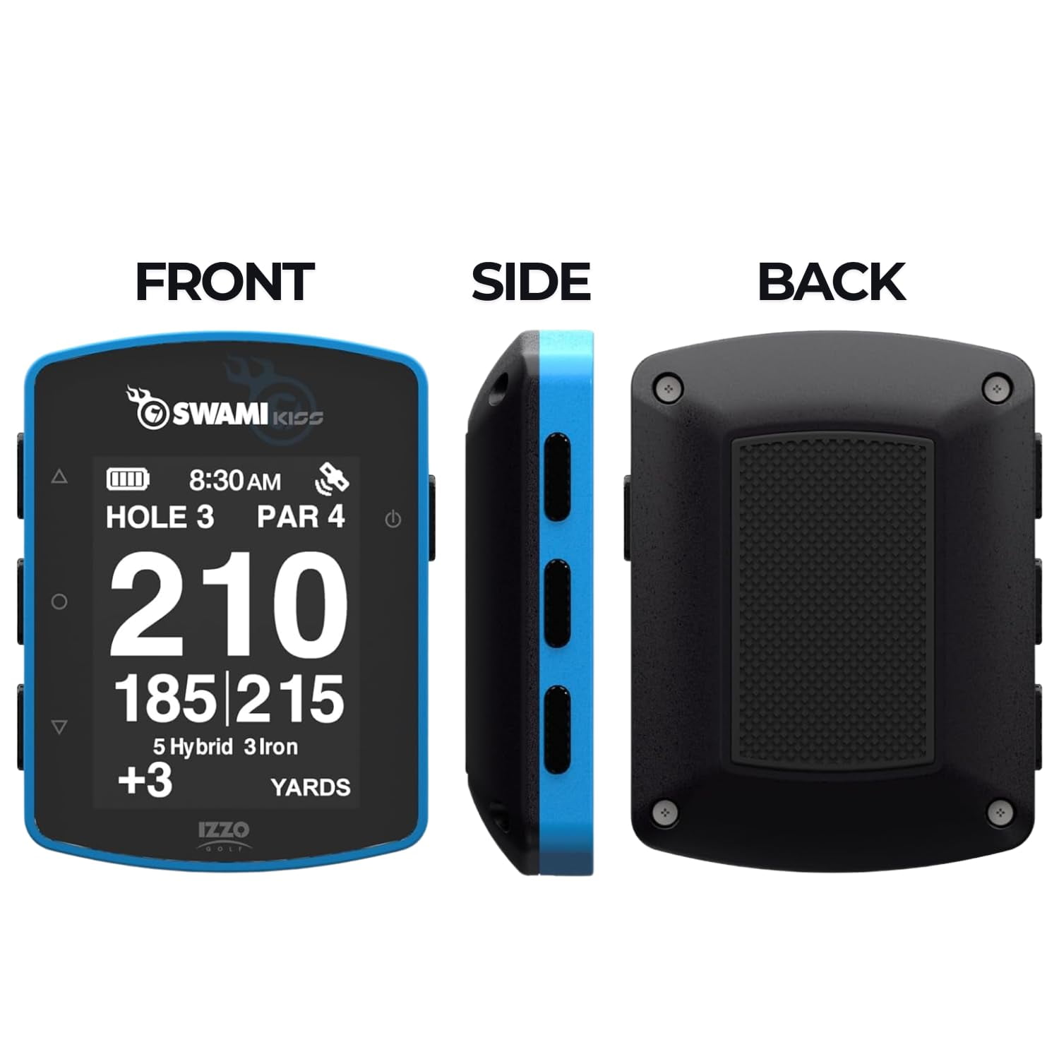 Izzo Swami KISS 2.0 Golf GPS Rangefinder with i-Caddie & Magnetic Cart Mount – 38,000+ Courses, Club Suggestions, Yardage to Green, Shot Tracking, Long Battery Life