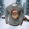 thumbnail image 4 of nerohusy Men's Long Sleeve Christmas Tees - Santa Claus Graphic Waffles Crewneck Big and Tall T-Shirt Gray,XXL, 4 of 5