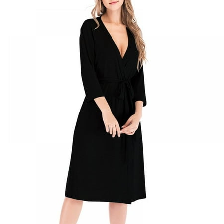 

Soft Sexy Women s 7-Sleeve Faux Silk and Lace Sleeveless Nightgown Home