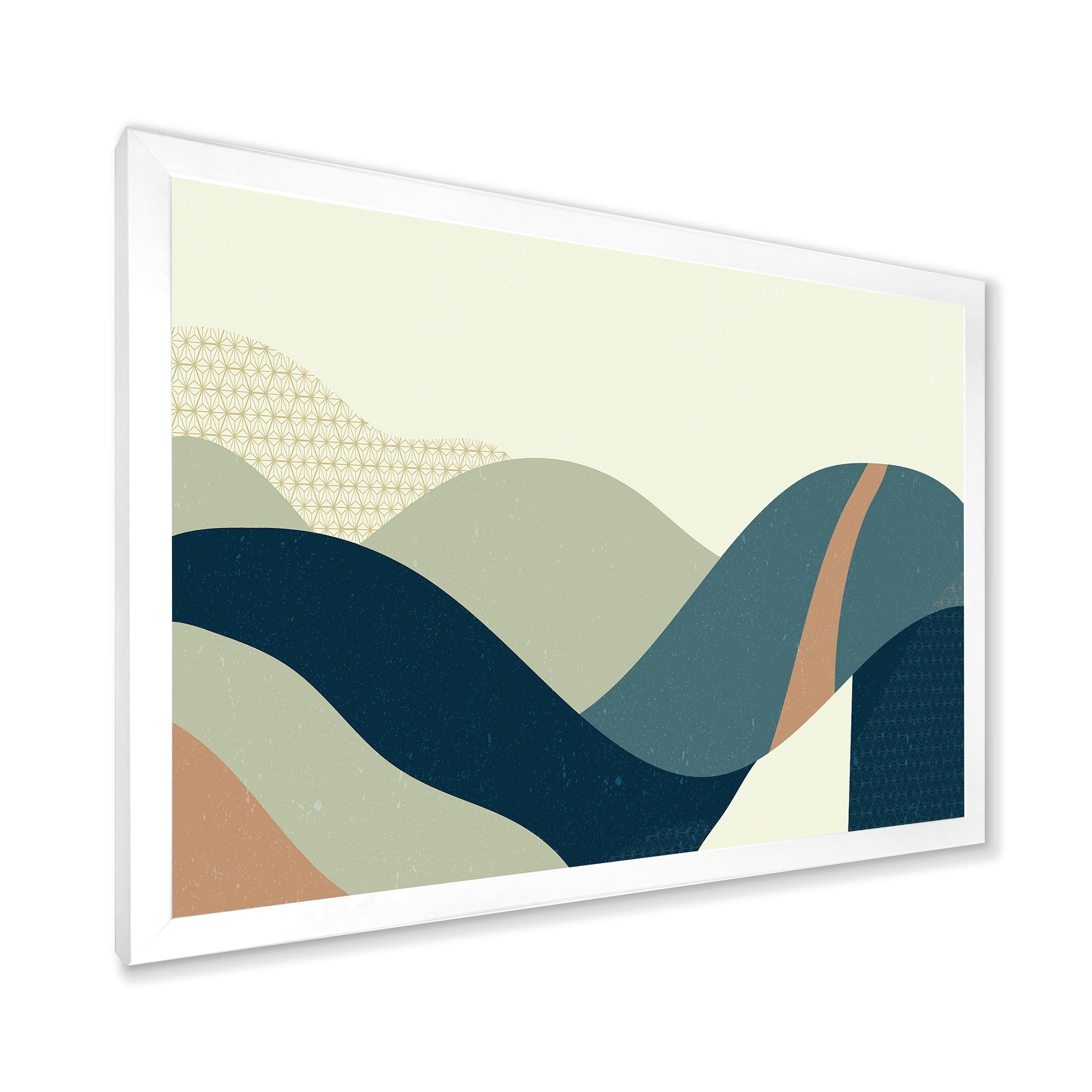 Designart 'Landscape With Hills Abstract Geometric Art' Modern Framed Art Print