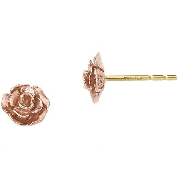 Primal Gold 10 Karat Yellow and Rose Gold Black Hills Gold Rose Post Earrings
