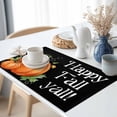 thumbnail image 3 of Orange Pumpkin Placemats Set of 8 Black Happy Fall Yall Heat Insulated Linen Place Mats, Washable Stain-Proof Table Mats for Dining Tables Holiday Decor 13x19inch, 3 of 9